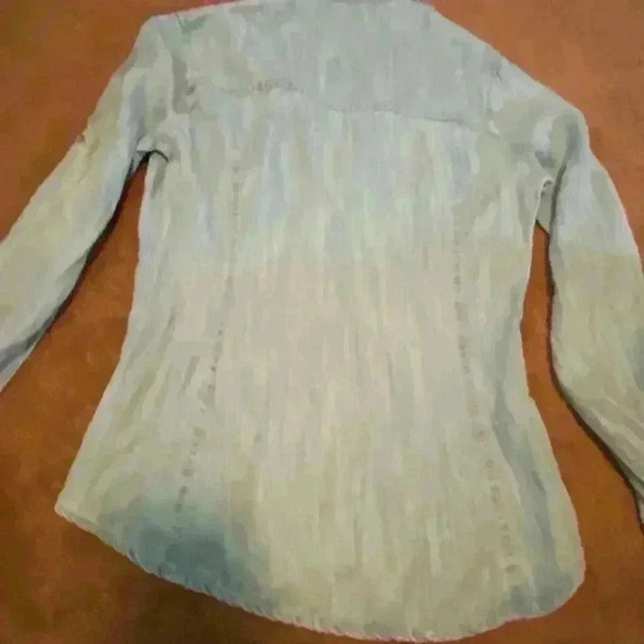 Coth & Stone Women's Denim Button Down white wash top extra small - Picture 8 of 8